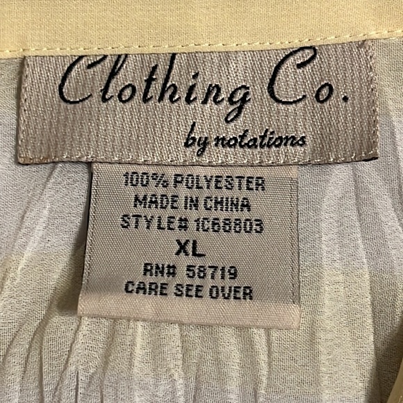Clothing Company by Notations Vintage Long Sleeve Button Up, Yellow White | XL - Picture 15 of 16